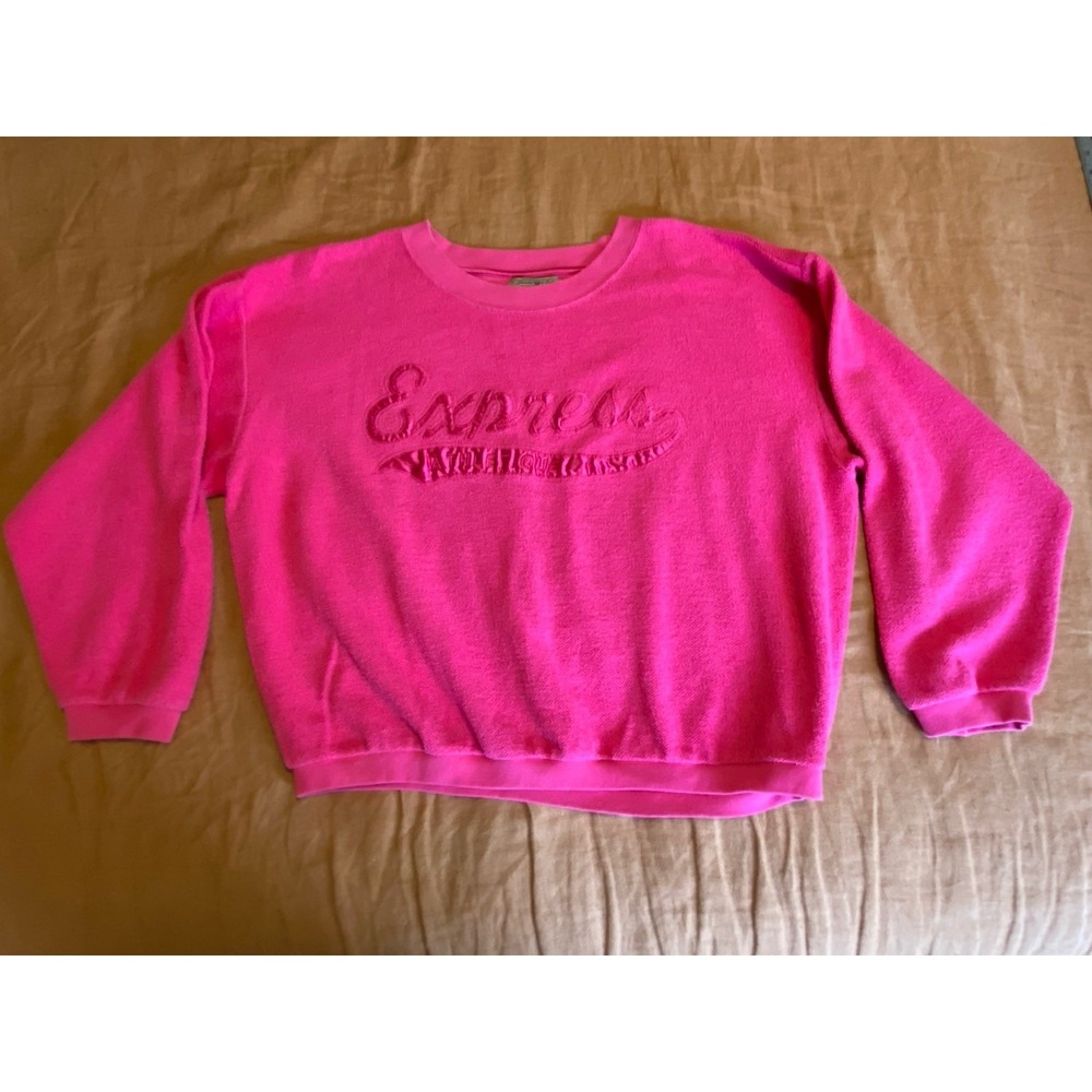 EXP Express Sweatshirt Vintage Medium Oversized Pink Cotton Blend sku61